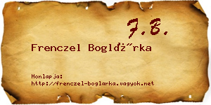 Frenczel Boglárka névjegykártya